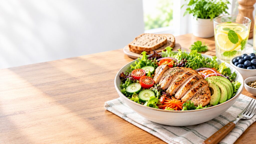 Grilled Chicken Salad with Fresh Vegetables