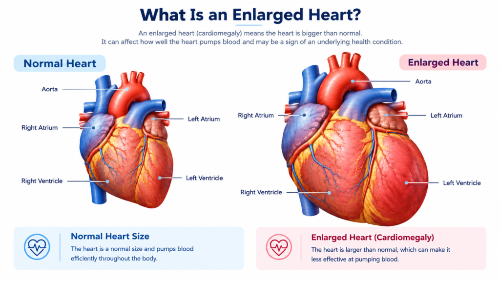 Normal and Enlarged Heart Comparision